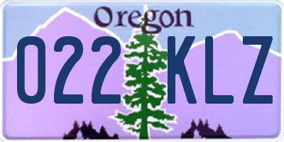 OR license plate 022KLZ