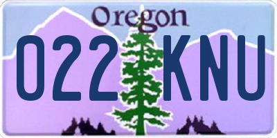 OR license plate 022KNU