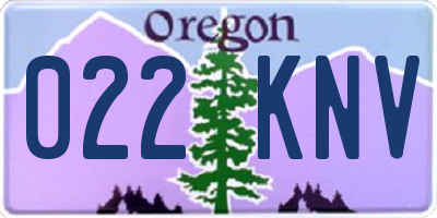 OR license plate 022KNV