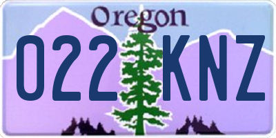 OR license plate 022KNZ