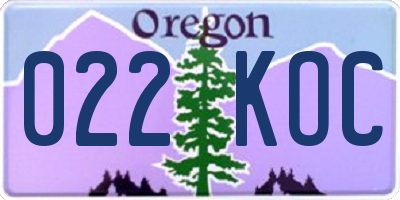 OR license plate 022KOC