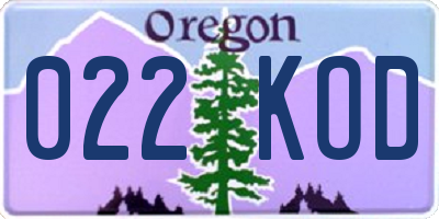 OR license plate 022KOD