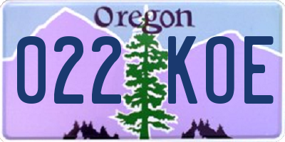 OR license plate 022KOE
