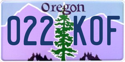 OR license plate 022KOF