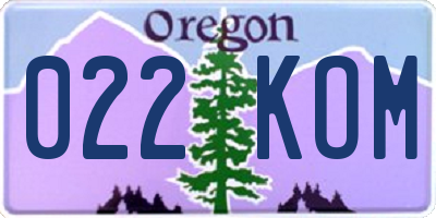 OR license plate 022KOM