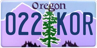 OR license plate 022KOR