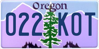 OR license plate 022KOT