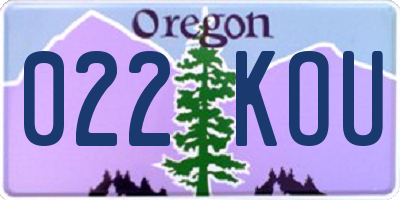 OR license plate 022KOU