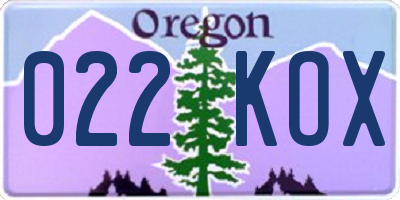 OR license plate 022KOX