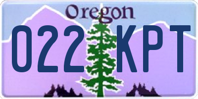 OR license plate 022KPT