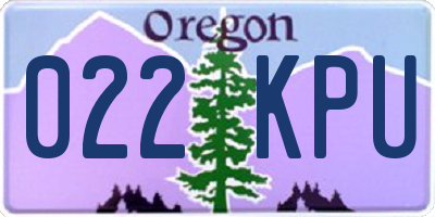 OR license plate 022KPU