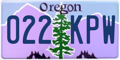 OR license plate 022KPW