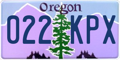 OR license plate 022KPX