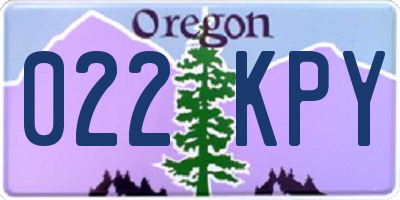OR license plate 022KPY