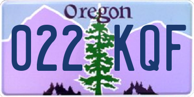 OR license plate 022KQF