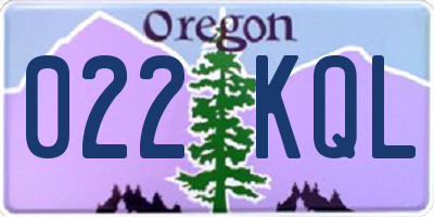 OR license plate 022KQL