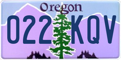 OR license plate 022KQV
