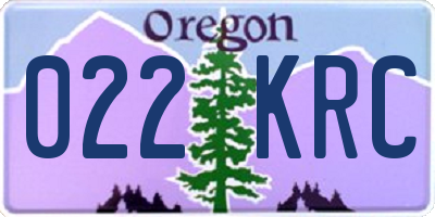 OR license plate 022KRC