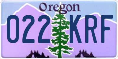 OR license plate 022KRF