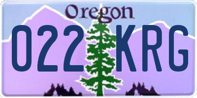 OR license plate 022KRG