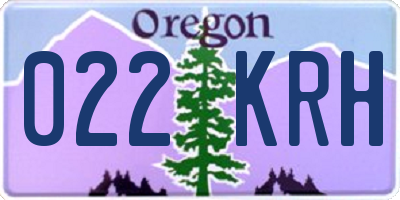OR license plate 022KRH
