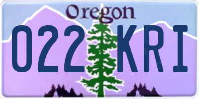 OR license plate 022KRI