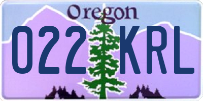 OR license plate 022KRL