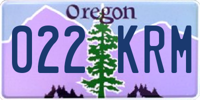OR license plate 022KRM