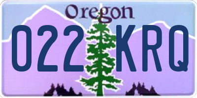 OR license plate 022KRQ