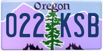 OR license plate 022KSB