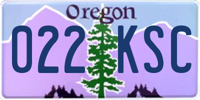 OR license plate 022KSC