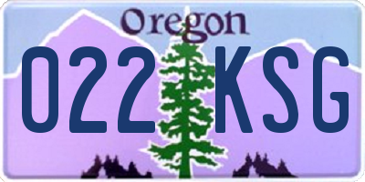 OR license plate 022KSG