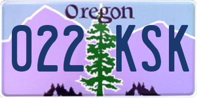 OR license plate 022KSK