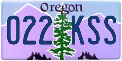 OR license plate 022KSS