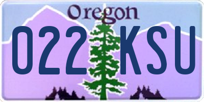 OR license plate 022KSU
