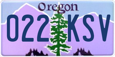 OR license plate 022KSV
