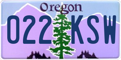 OR license plate 022KSW