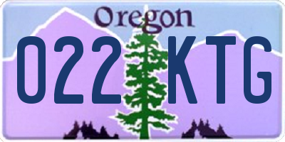 OR license plate 022KTG