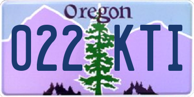 OR license plate 022KTI