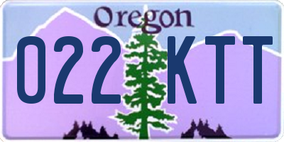 OR license plate 022KTT