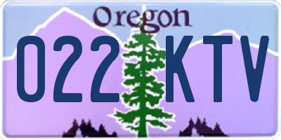 OR license plate 022KTV
