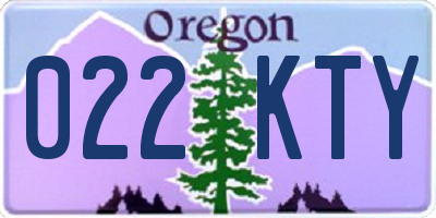 OR license plate 022KTY
