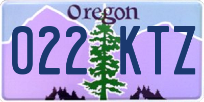 OR license plate 022KTZ