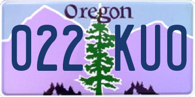 OR license plate 022KUO