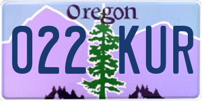 OR license plate 022KUR