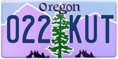 OR license plate 022KUT