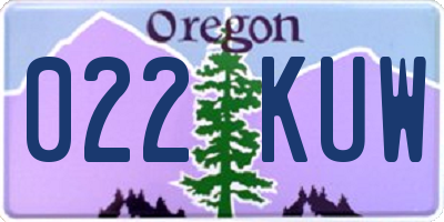 OR license plate 022KUW