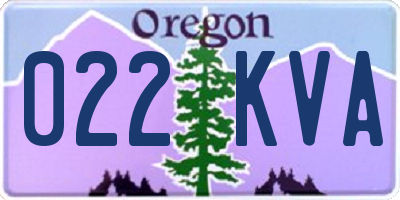 OR license plate 022KVA