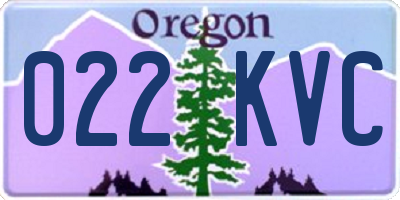 OR license plate 022KVC