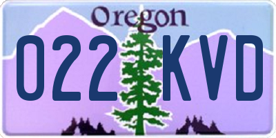 OR license plate 022KVD